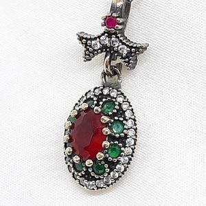 New 8.25ctw Emerald, Ruby & Diamonds Pendant!